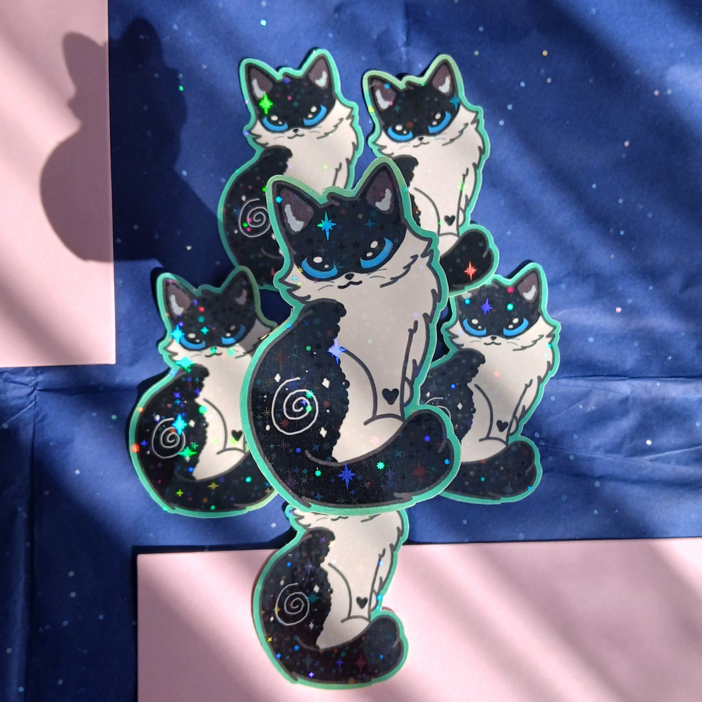Swirly black tuxedo 2" single sticker