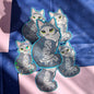 Swirly silver tabby cat 2" single sticker