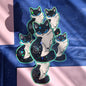 Swirly black tuxedo 2" single sticker